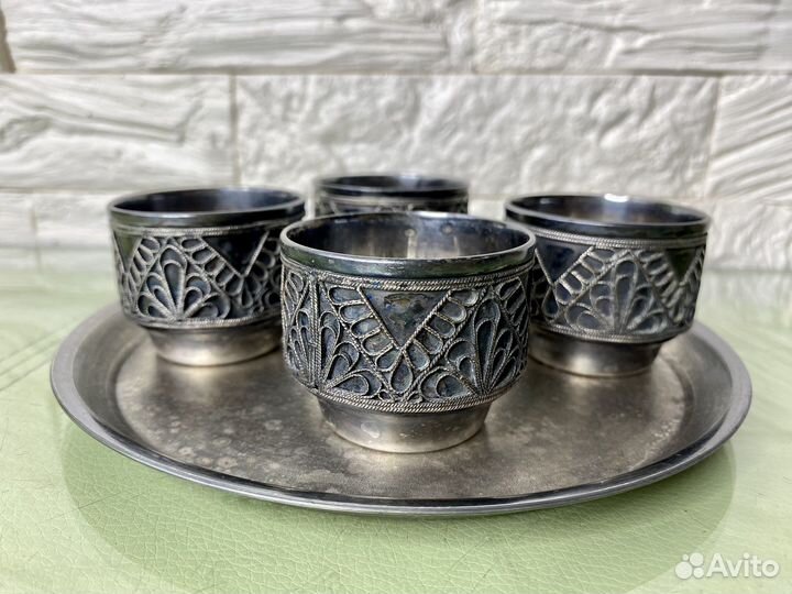 Стопки на подносе мельхиор СССР