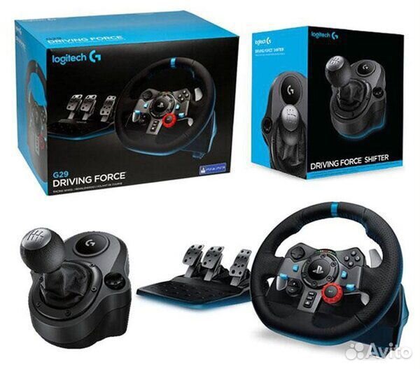 Комплект Logitech G29 Driving Force и кпп