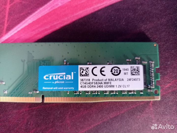 Оперативная память Crucial ddr4 4gb