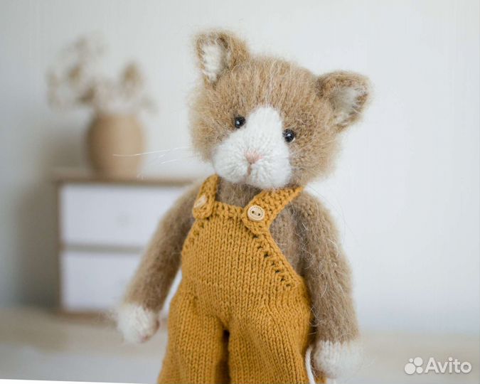 Кот вязаный, котик, котёнок.Мастер-класс.В наличии