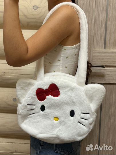 Hello kitty сумка пушистая