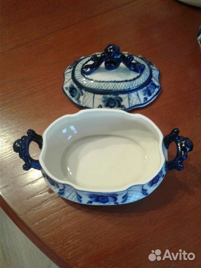 Ваза-конфетница, Сахарница, Гжель, Винтаж