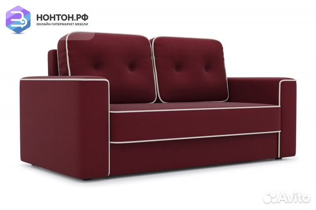 Диван еврокнижка Берген бордовый