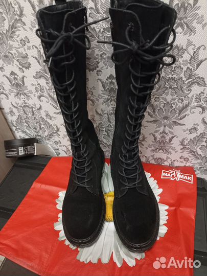 Зимние женские сапоги 38 натуральная замша