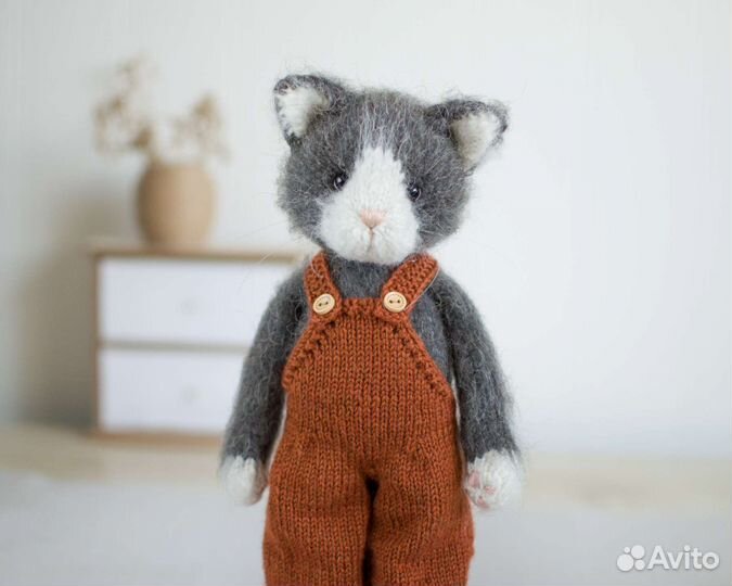 Кот вязаный, котик, котёнок.Мастер-класс.В наличии