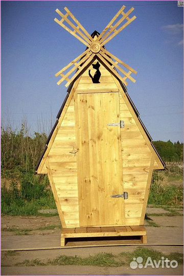 Дачный туалет с декором жэц 101