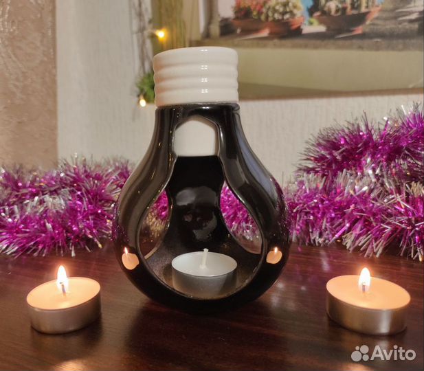 Аромалампа Лампочка, керамика с глазурью