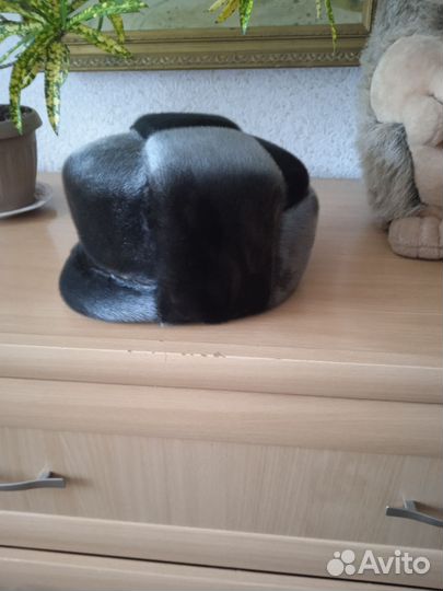 Мужская зимняя шапка 56р котик морской