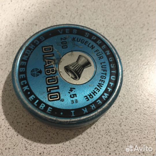 Жестяная банка из-под пуль Diabolo Германия ГДР