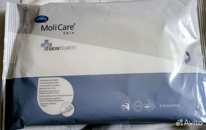 Рукавица для мытья Hartmann MoliCare Skin 8 шт