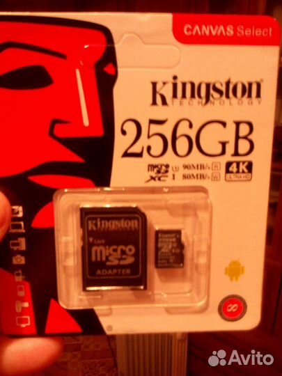 Карта памяти MicroSD 256 gb Kingston, новая Карта