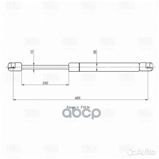 Упор газовый (амортизатор) VW Transporter T4 (9