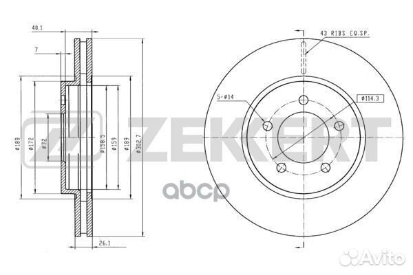 Диск торм. перед. Ford Maverick III 01- Mazda