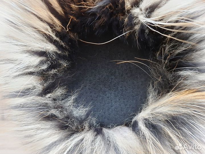 Меховая шапка вязаная. Ондатра,лиса. Средн.размер