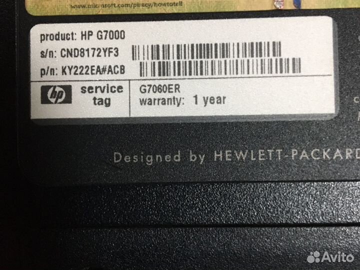 Ноутбук hp G7000