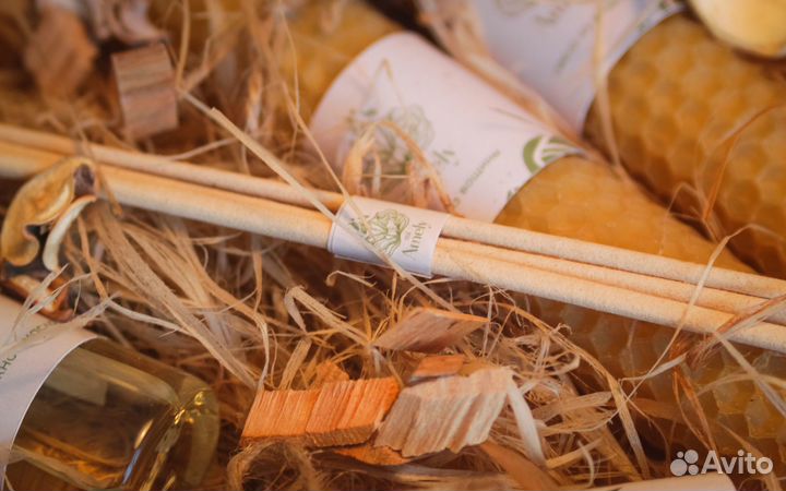 Эко-подарок, медовые свечи, подарочный набор