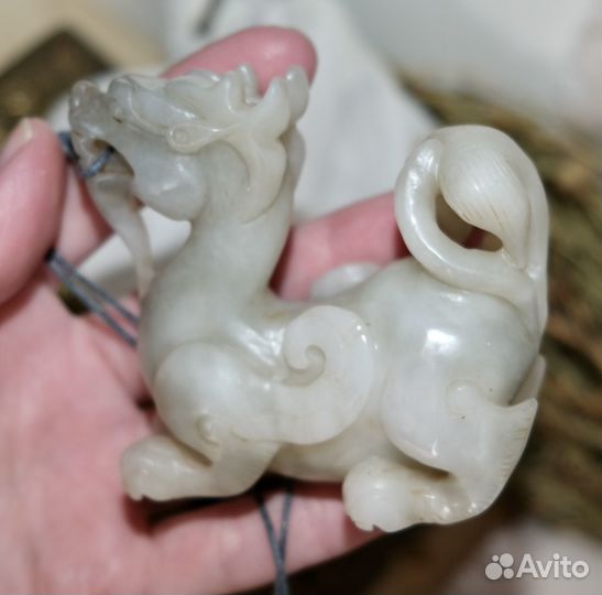 Белый Дракон нефрит артефакт/подвес