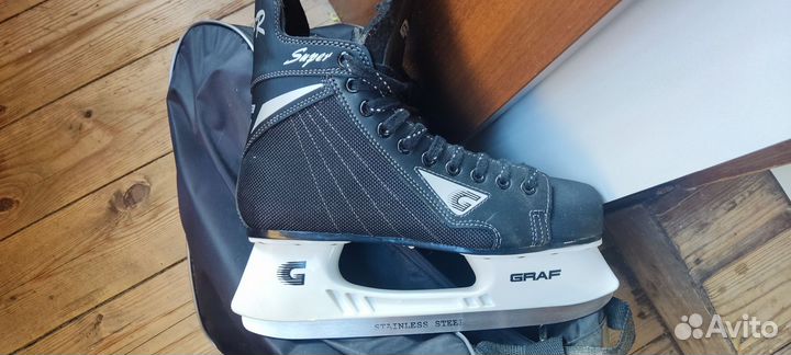 Коньки хоккейные graf super 44 размер