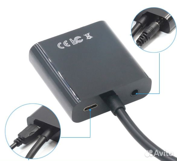 Переходник hdmi to VGA удлинитель кабель 20 см