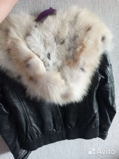 Кожаная куртка с натуральным мехом