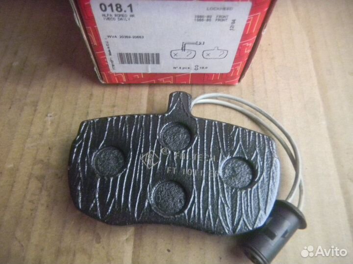F.018.1 Колодки Торм пер Alfa Romeo AR/Ивekо 78-89