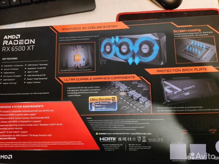 Видеокарта Gigabyte Radeon RX 6500 XT Gaming 4GB
