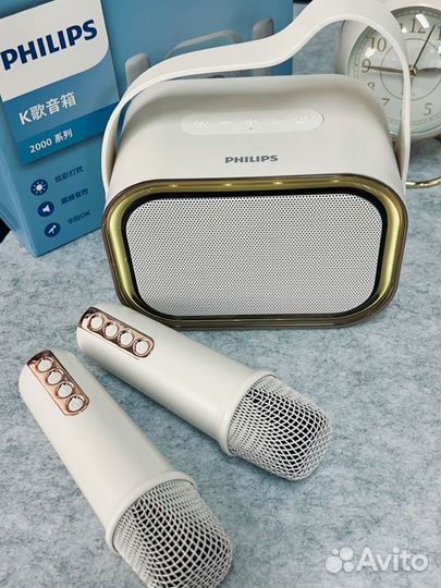 Блютуз колонка philips с микрофонами караоке