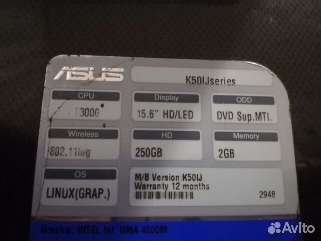 Ноутбук asus K50IJ