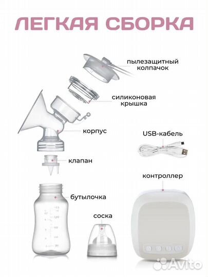 Молокоотсос электрический двойной и новая соска