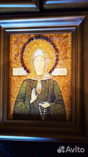 Икона из янтаря освященная 22х27