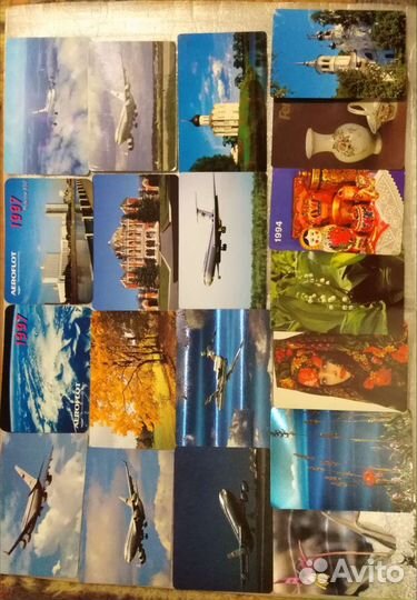 Аэрофлот. Набор календариков 1993-1998гг, 19шт