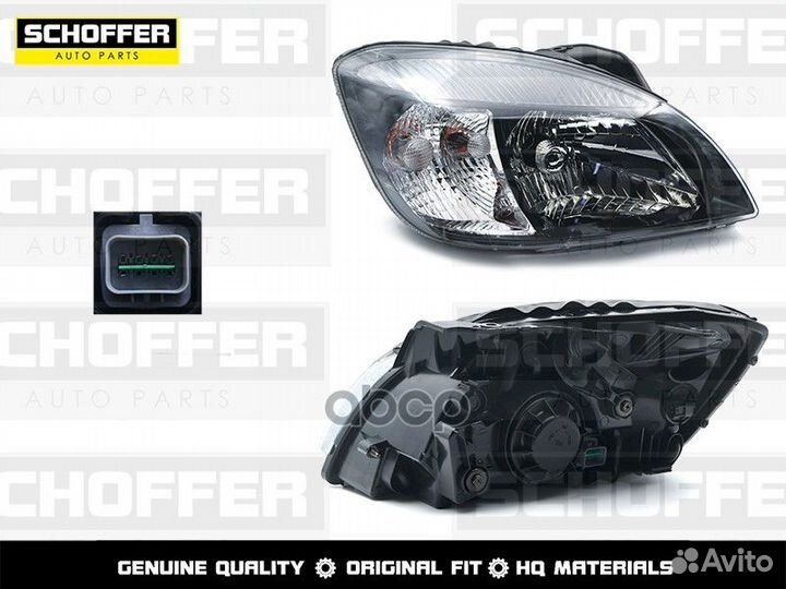 Фара правая черная Kia Rio 05-11