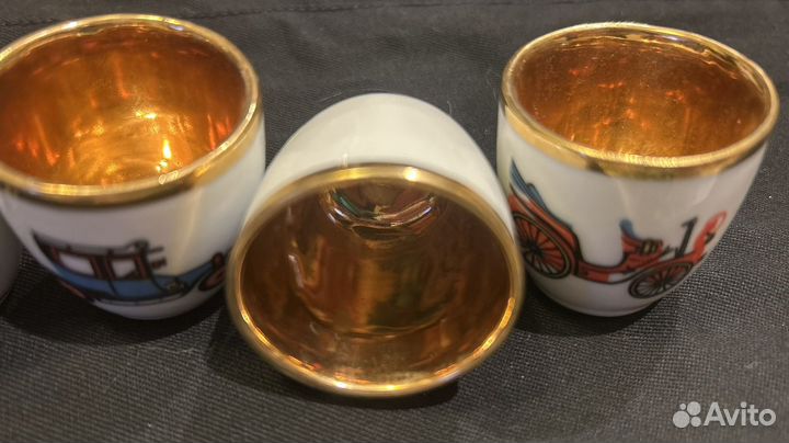 5 чешских фарфоровых рюмок