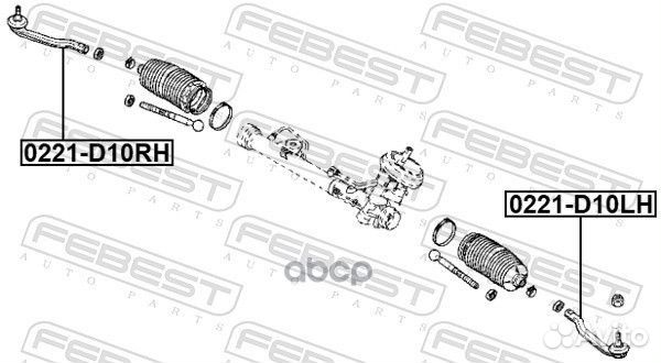 Наконечник рулевой тяги лев 0221D10LH Febest