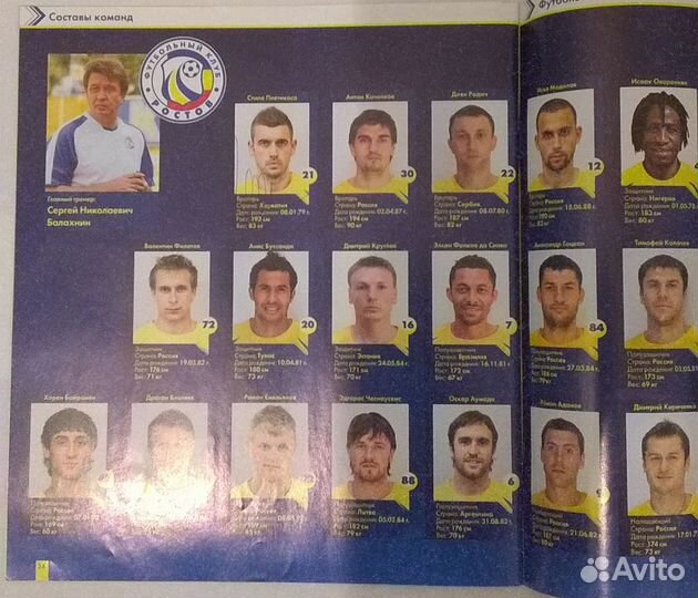 Футбольная программка с автографом