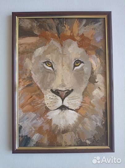 Картина маслом. Лев