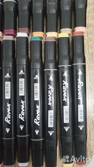 Маркеры для скетчинга Raven 214 штук