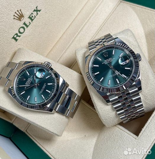 Часы Rolex Datejust mint green Motif