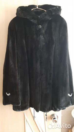 Шуба норковая с капюшоном