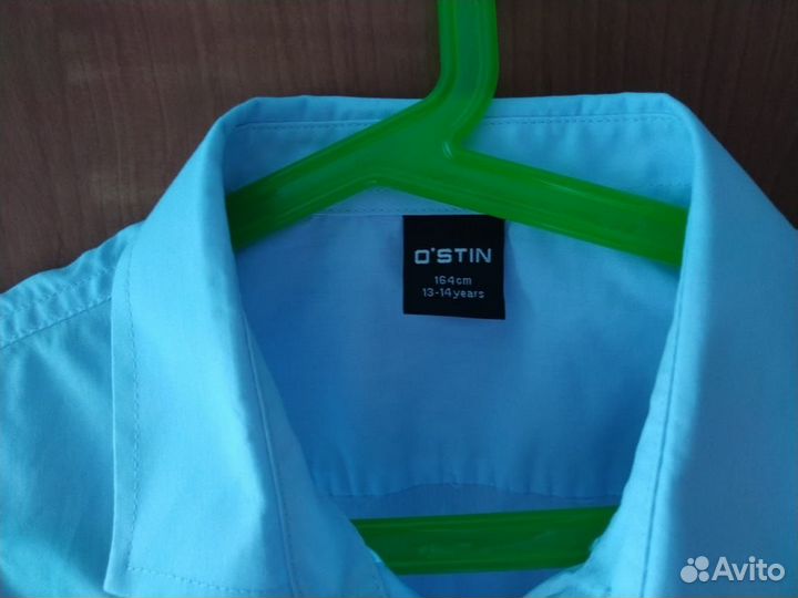 Рубашка школ с коротким рукавом (164 рост, хлопок)