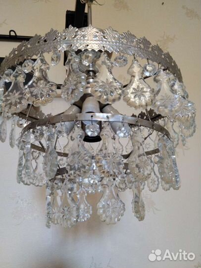 Светильник люстра хрустальная винтаж