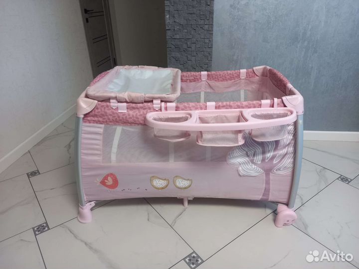 Детская кроватка манеж складная happy baby