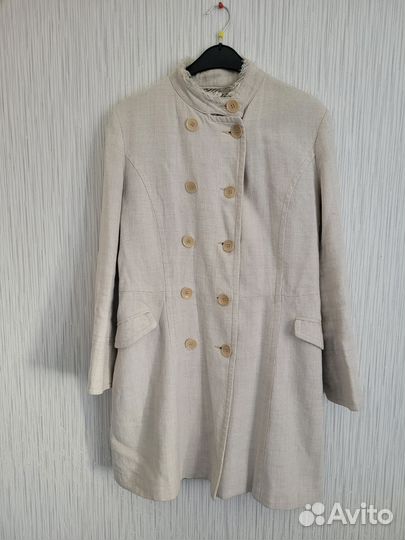 Тренч летний Mango лён L/48