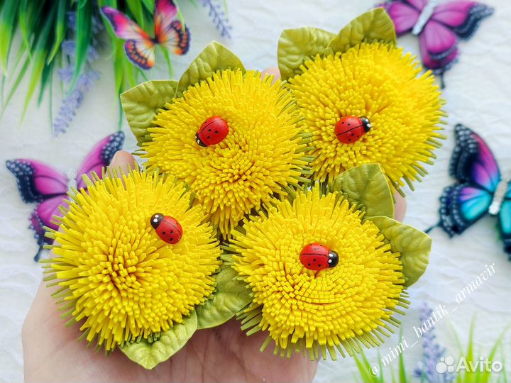 Одуванчики резиночки заколки