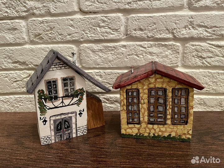 Домик новогодний интерьерный деревянный