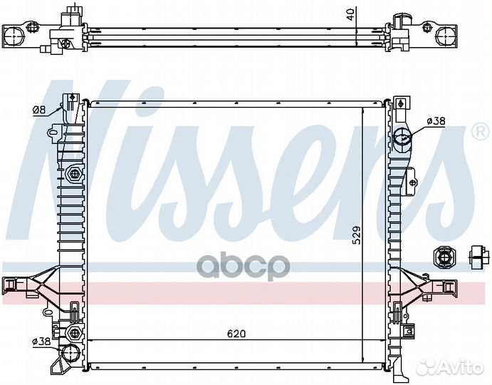 Радиатор 620x529 volvo XC90 2.5T/3.2/D5/T6/V8