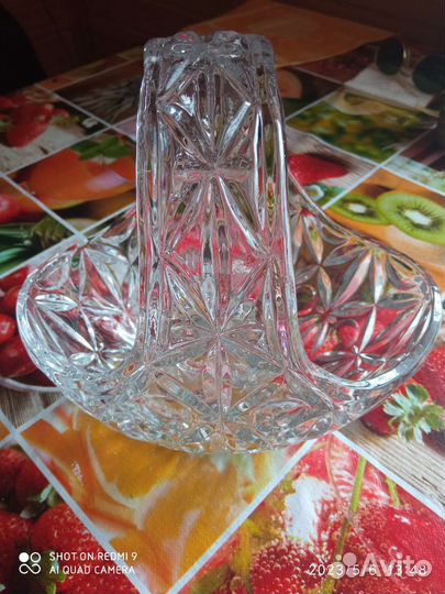 Ваза хрустальная Корзиночка винтаж