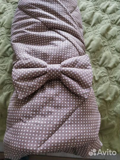 Конверт для новорождённого новый с шапочкой