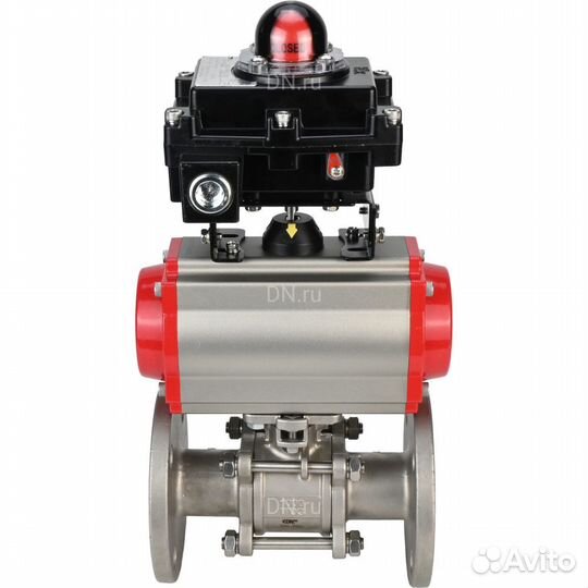 Кран шаровой DN.ru BV3232P(3pc) -FP-F-ISO-H Ду32 Ру40, трехсоставной полнопроходной фланцевый, нержа