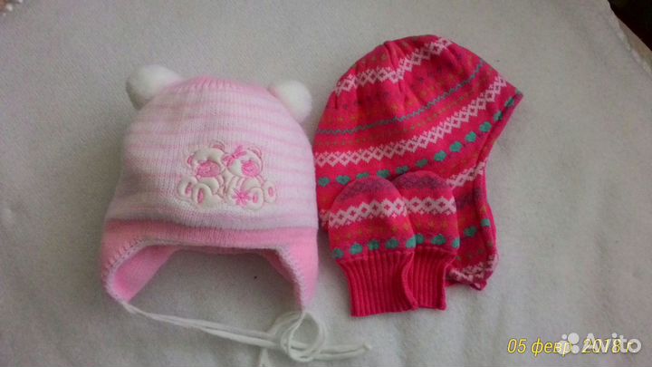 Шапочки на малышку до 6 мес
